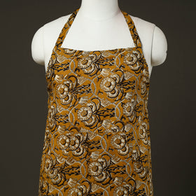 Yellow - bagru cotton apron with pocket 14 - handcrafted
