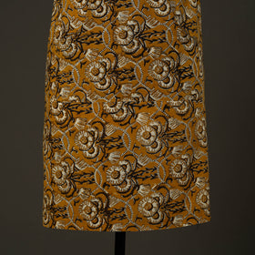 Yellow - bagru cotton apron with pocket 14 - handcrafted