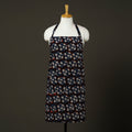 Black - bagru cotton apron with pocket 15 - handcrafted