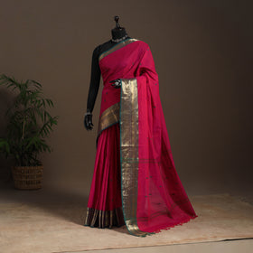 Pink - kandangi buti chettinad cotton saree with border 21