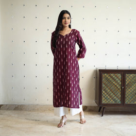 Cotton Straight Pochampally Ikat Kurta for women