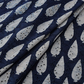 Bagru Indigo Hand Block Print Natural Dyed Cotton Hakoba Fabric 04