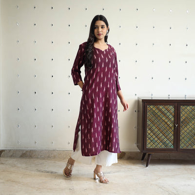 Cotton Straight Pochampally Ikat Kurta for women