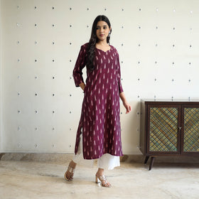 Cotton Straight Pochampally Ikat Kurta for women
