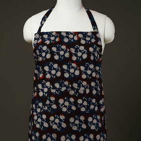 Black - bagru cotton apron with pocket 15 - handcrafted