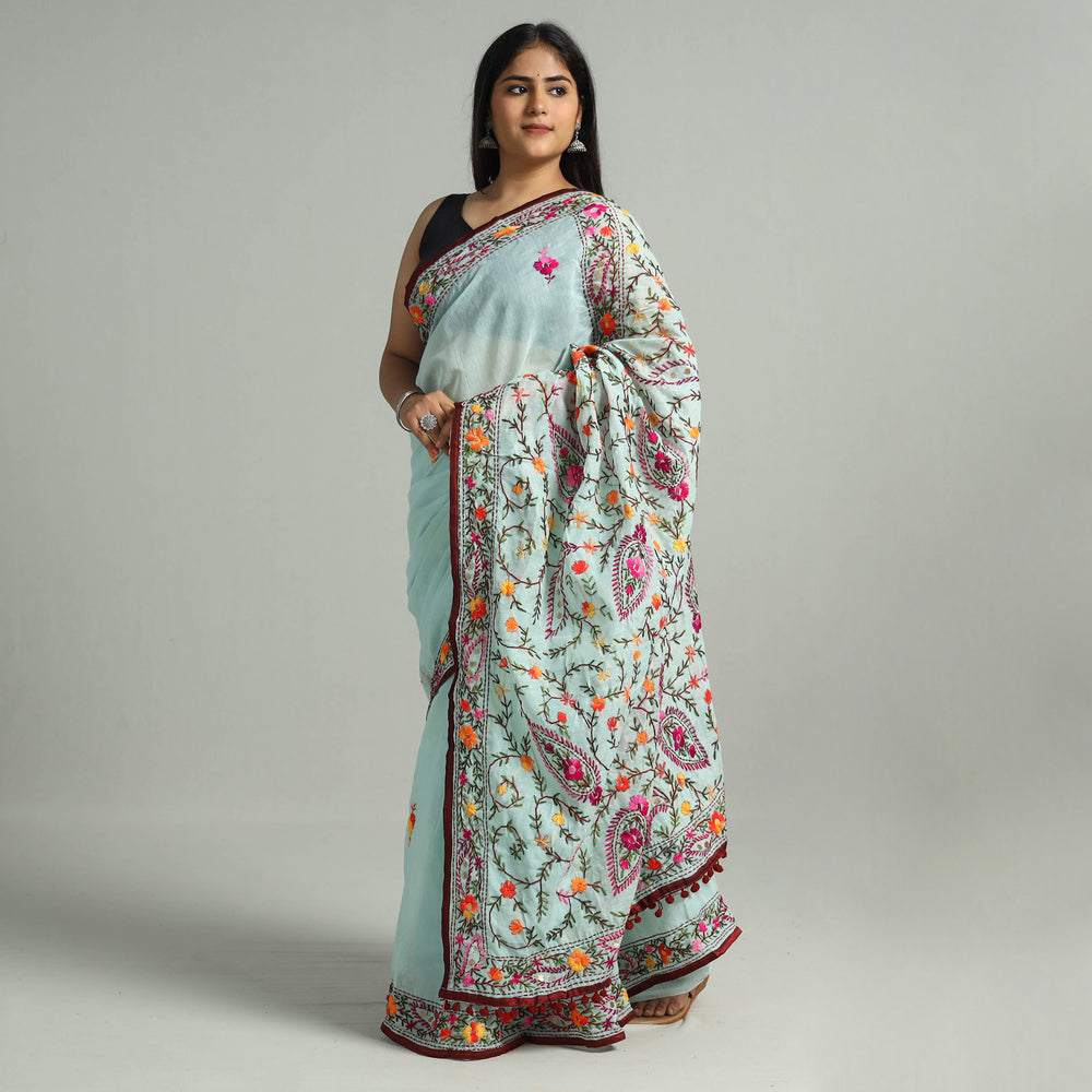 Phulkari Embroidery Saree