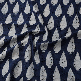 Bagru Indigo Hand Block Print Natural Dyed Cotton Hakoba Fabric 04