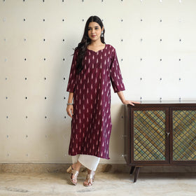 Cotton Straight Pochampally Ikat Kurta for women