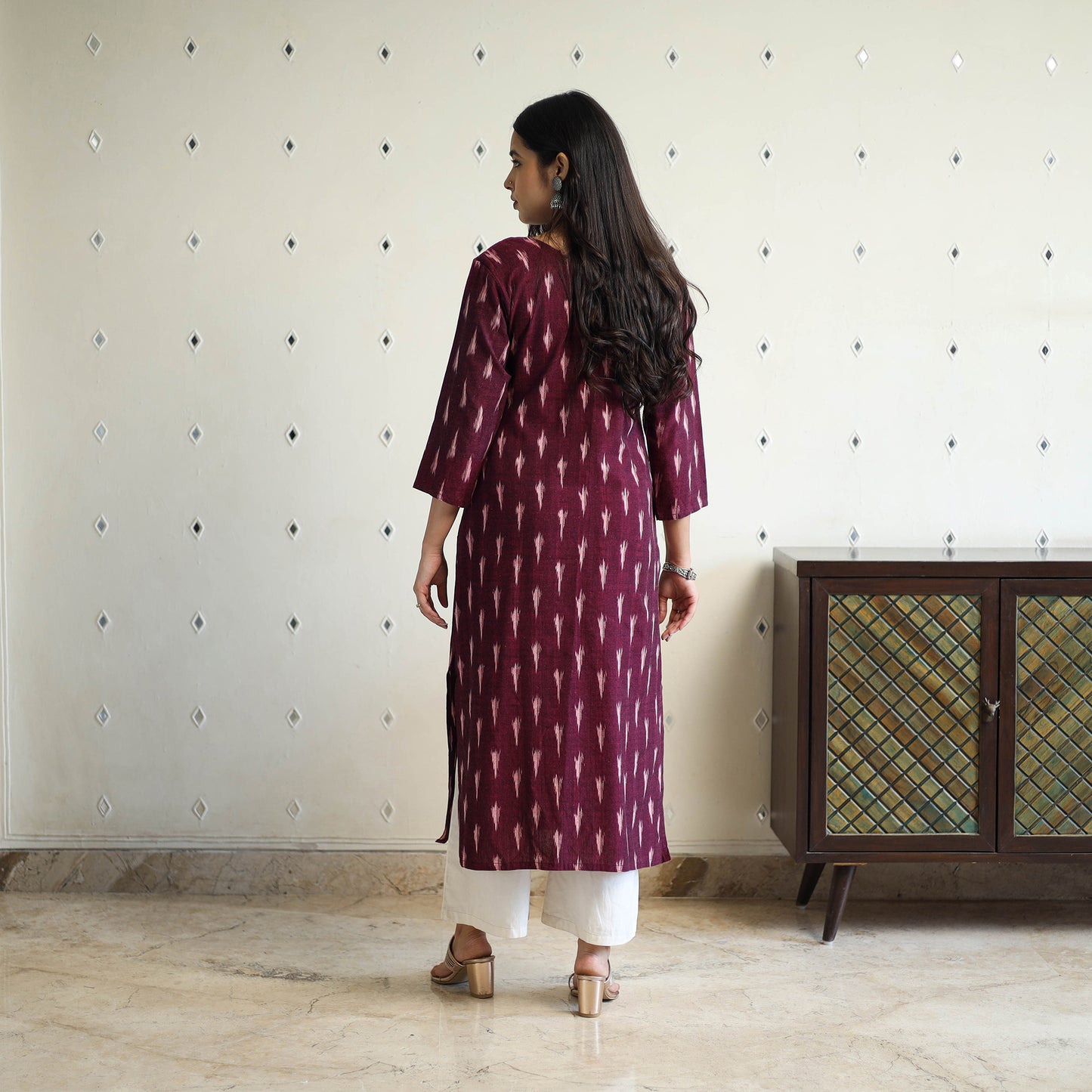 Cotton Straight Pochampally Ikat Kurta for women
