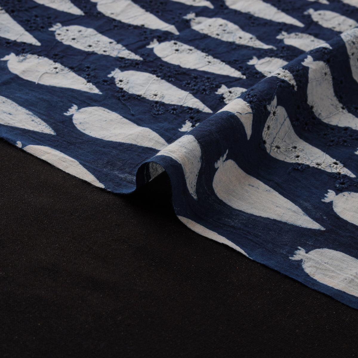 Bagru Indigo Hand Block Print Natural Dyed Cotton Hakoba Fabric 04
