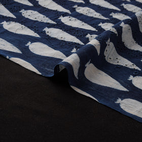 Bagru Indigo Hand Block Print Natural Dyed Cotton Hakoba Fabric 04