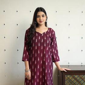 Cotton Straight Pochampally Ikat Kurta for women