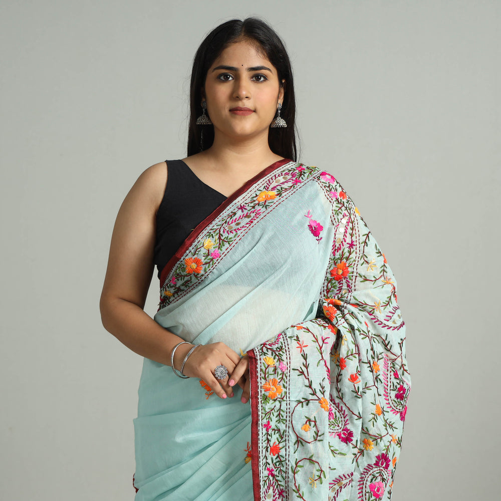 Phulkari Embroidery Saree