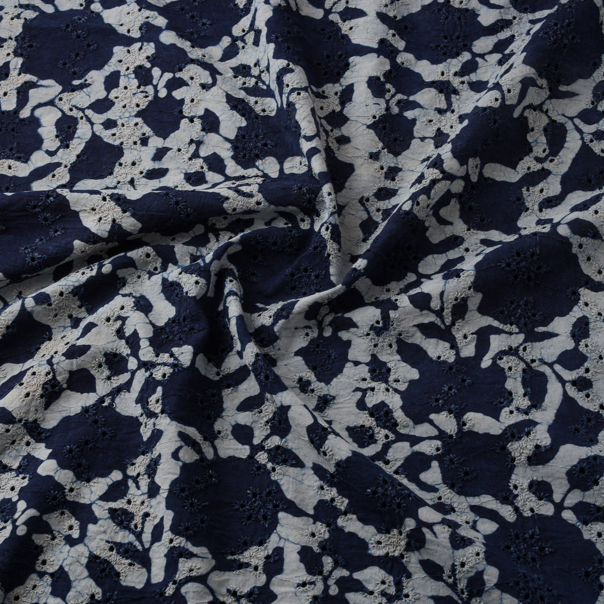 Bagru Indigo Hand Block Print Natural Dyed Cotton Hakoba Fabric 05