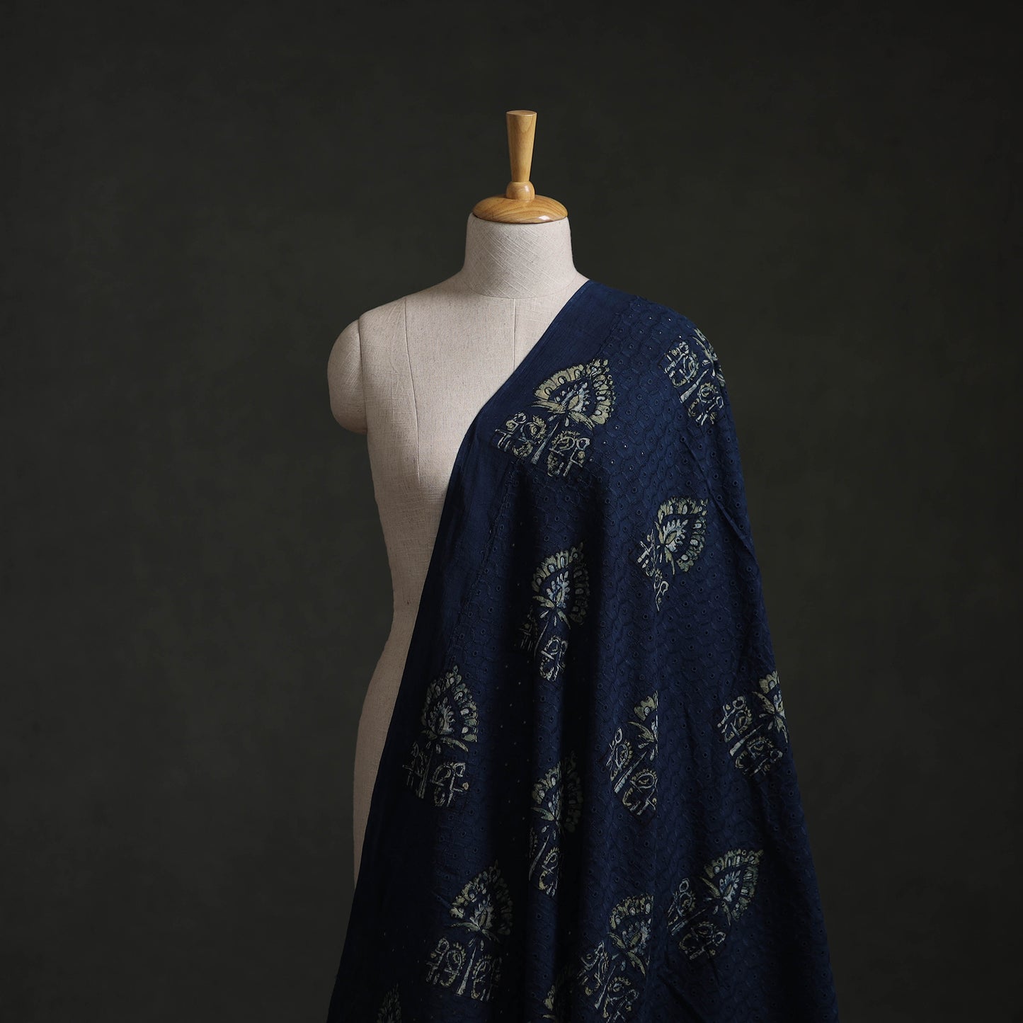 Hakoba Hand Block Ajrakh Print Natural Dyed Cotton Fabric 66
