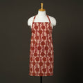  Red Bagru Block Print Cotton Apron with Pocket 