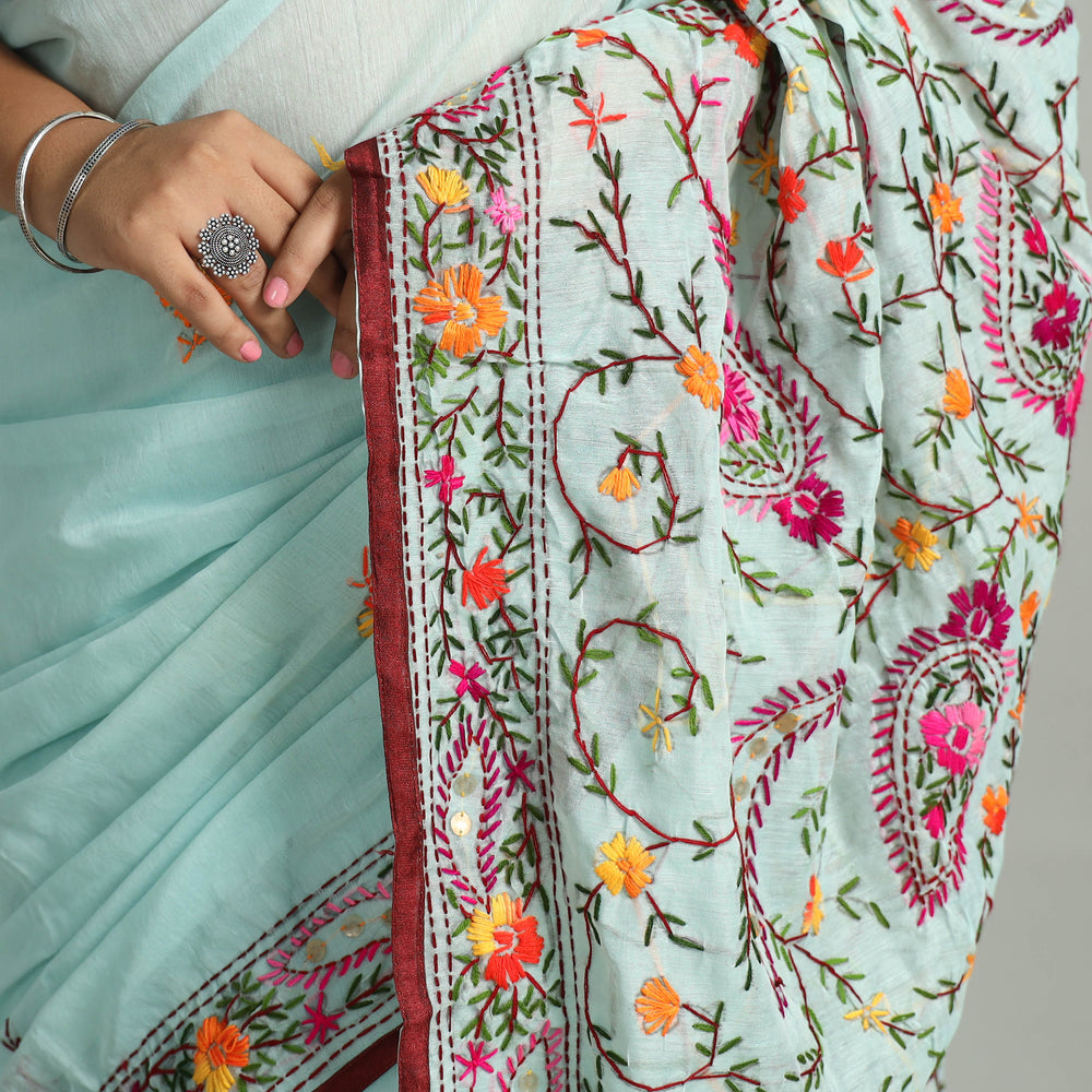 Phulkari Embroidery Saree