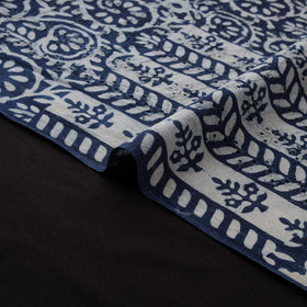 Bagru Indigo Hand Block Print Natural Dyed Cotton Hakoba Fabric 07
