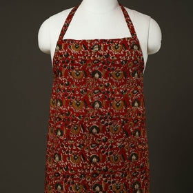 Red - bagru cotton apron with pocket 19 - handcrafted