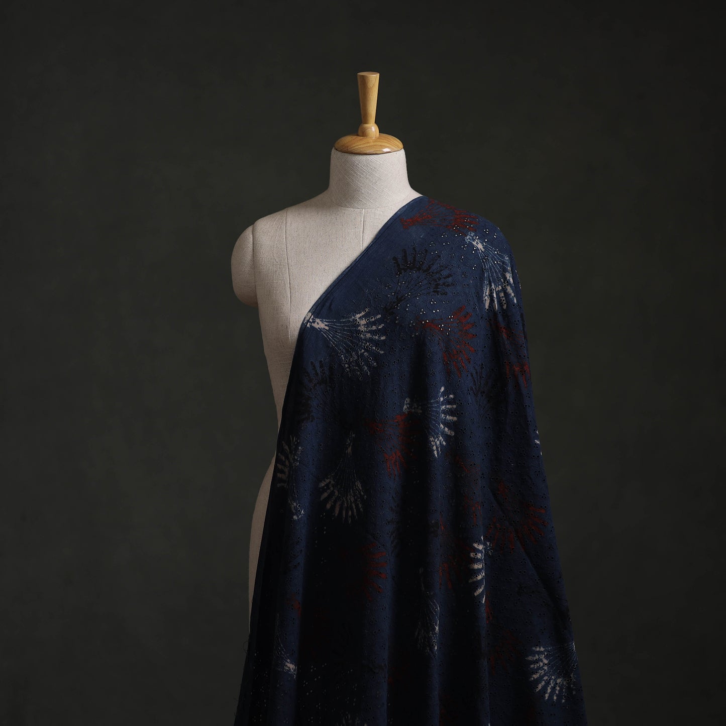 Hakoba Hand Block Ajrakh Print Natural Dyed Cotton Fabric  75