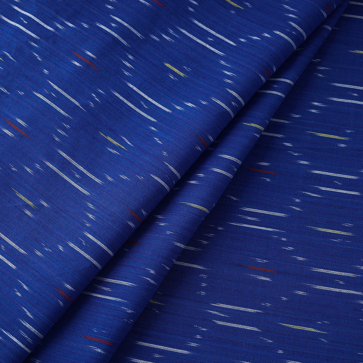 Blue - Pochampally Ikat Weave Cotton Fabric