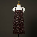 Brown - bagru cotton apron with pocket 21 - handcrafted