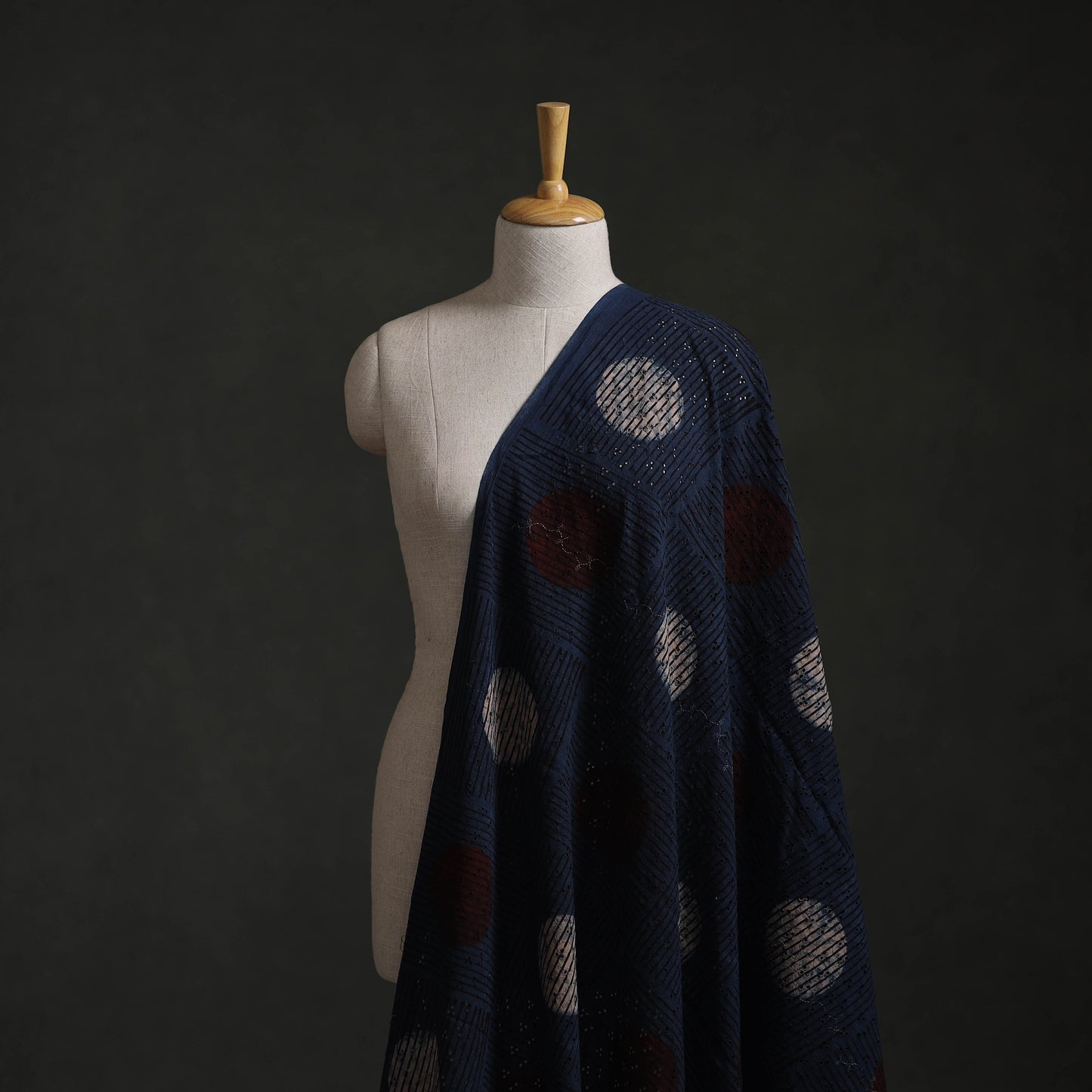 Hakoba Hand Block Ajrakh Print Natural Dyed Cotton Fabric  79