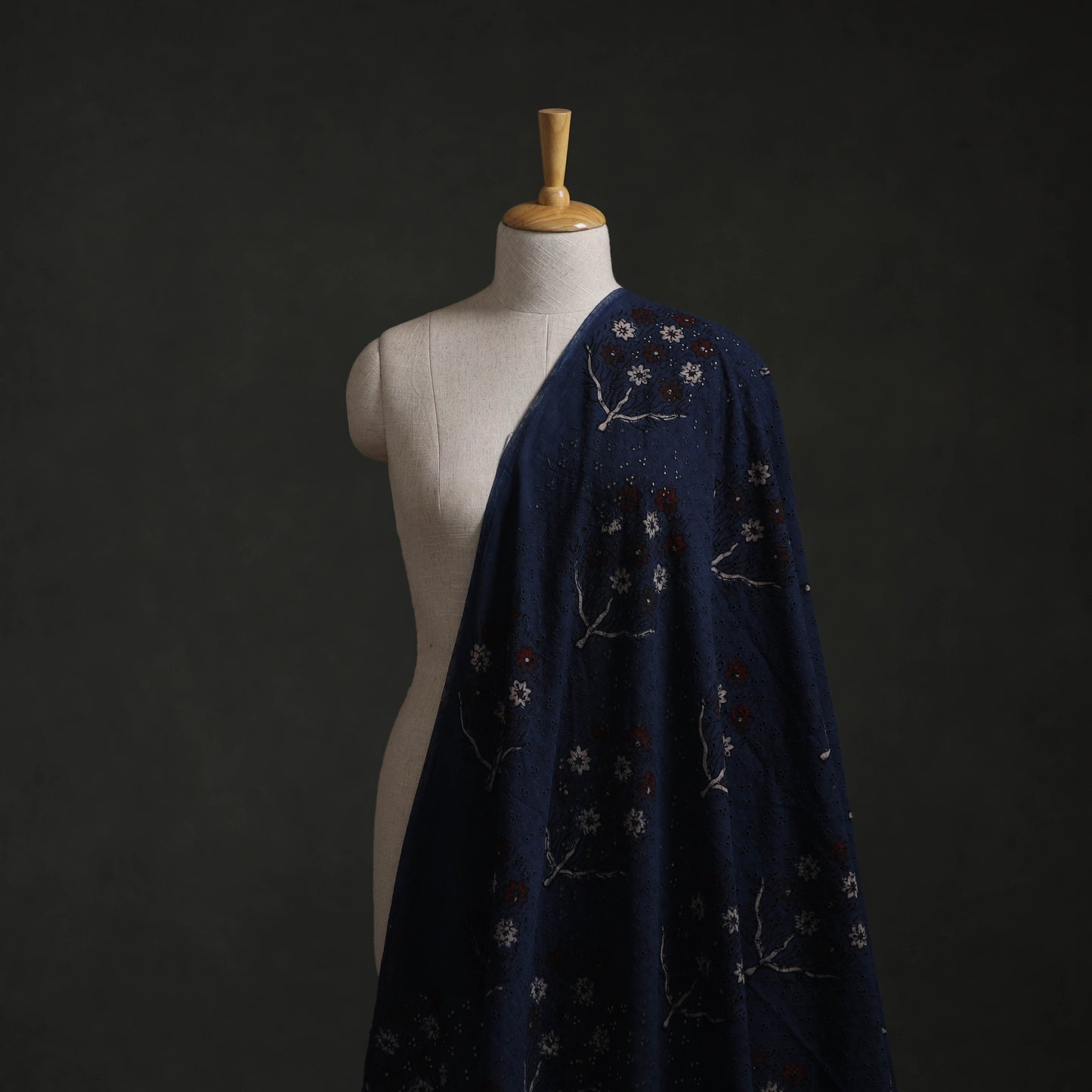 Hakoba Hand Block Ajrakh Print Natural Dyed Cotton Fabric  80