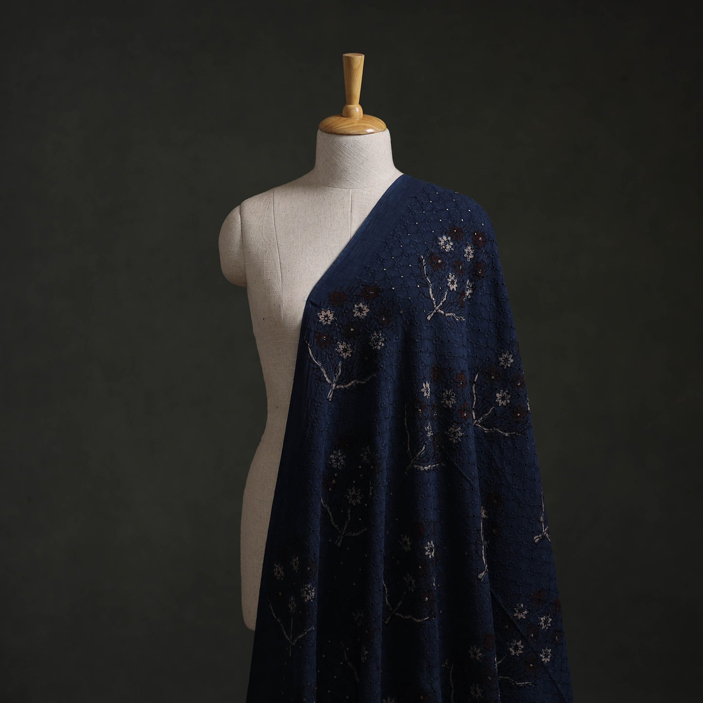 Hakoba Hand Block Ajrakh Print Natural Dyed Cotton Fabric  81