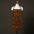 Brown - bagru cotton apron with pocket 22 - handcrafted