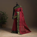 Maroon - kandangi buti chettinad cotton saree with border