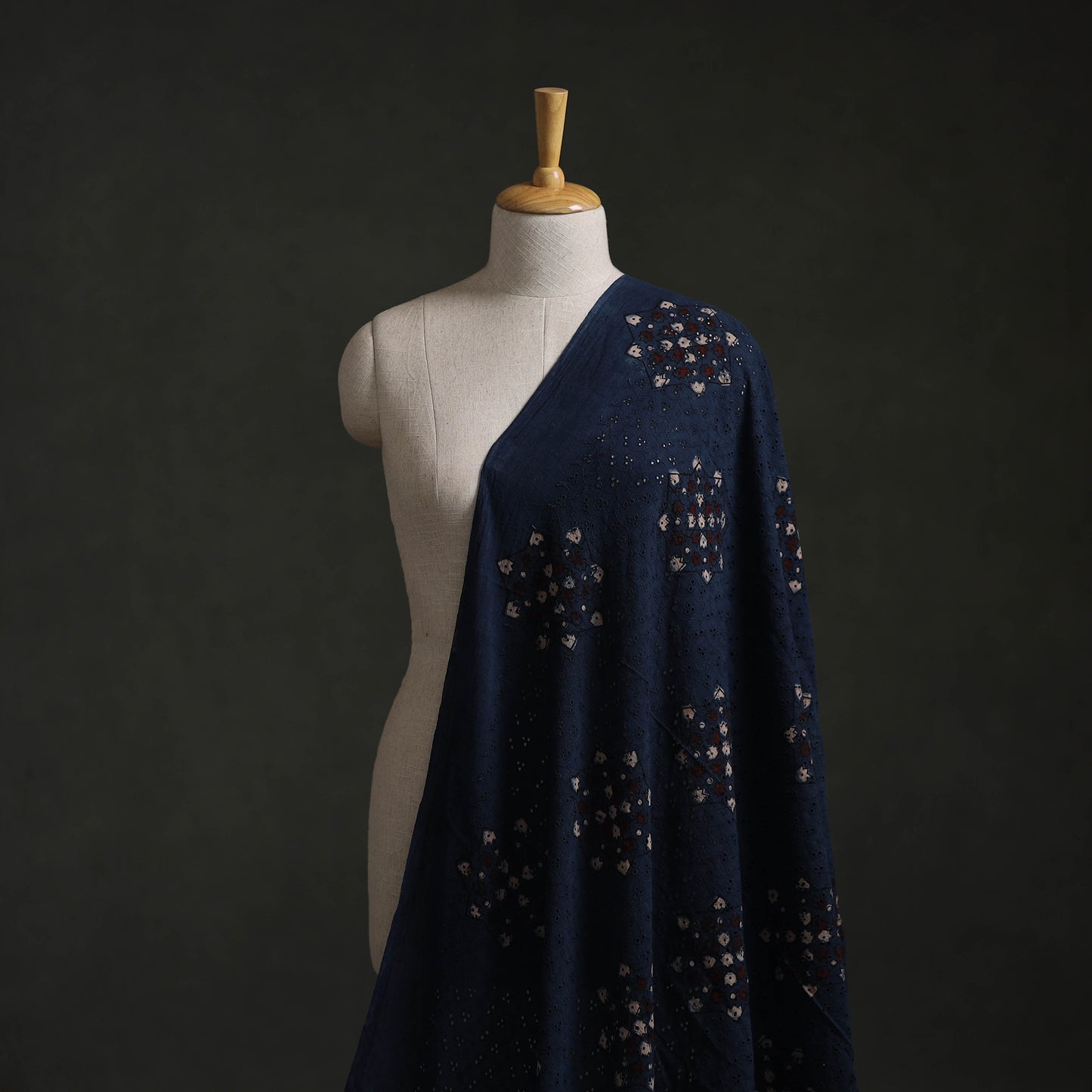 Hakoba Hand Block Ajrakh Print Natural Dyed Cotton Fabric  85