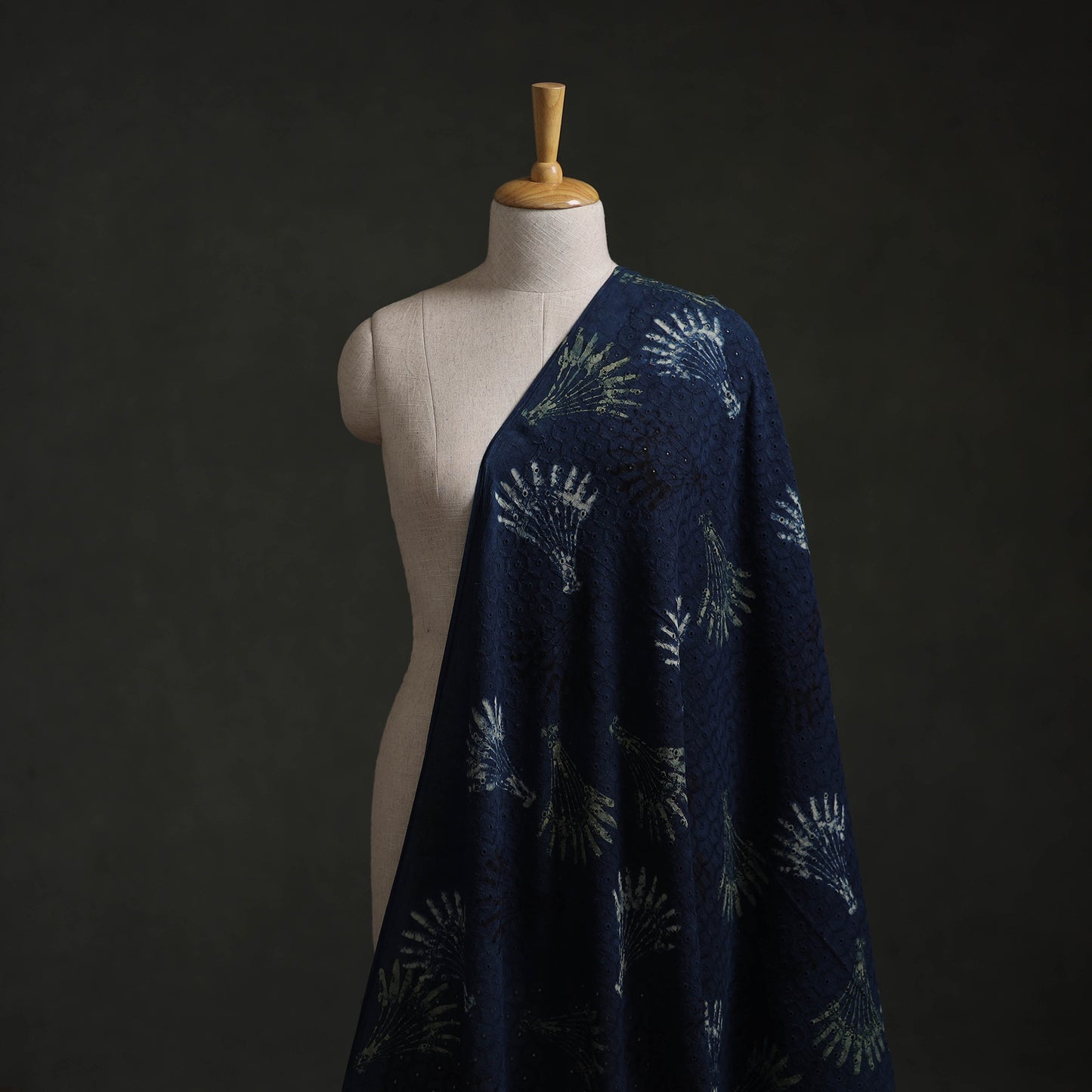 Hakoba Hand Block Ajrakh Print Natural Dyed Cotton Fabric  86