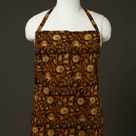 Brown - bagru cotton apron with pocket 22 - handcrafted
