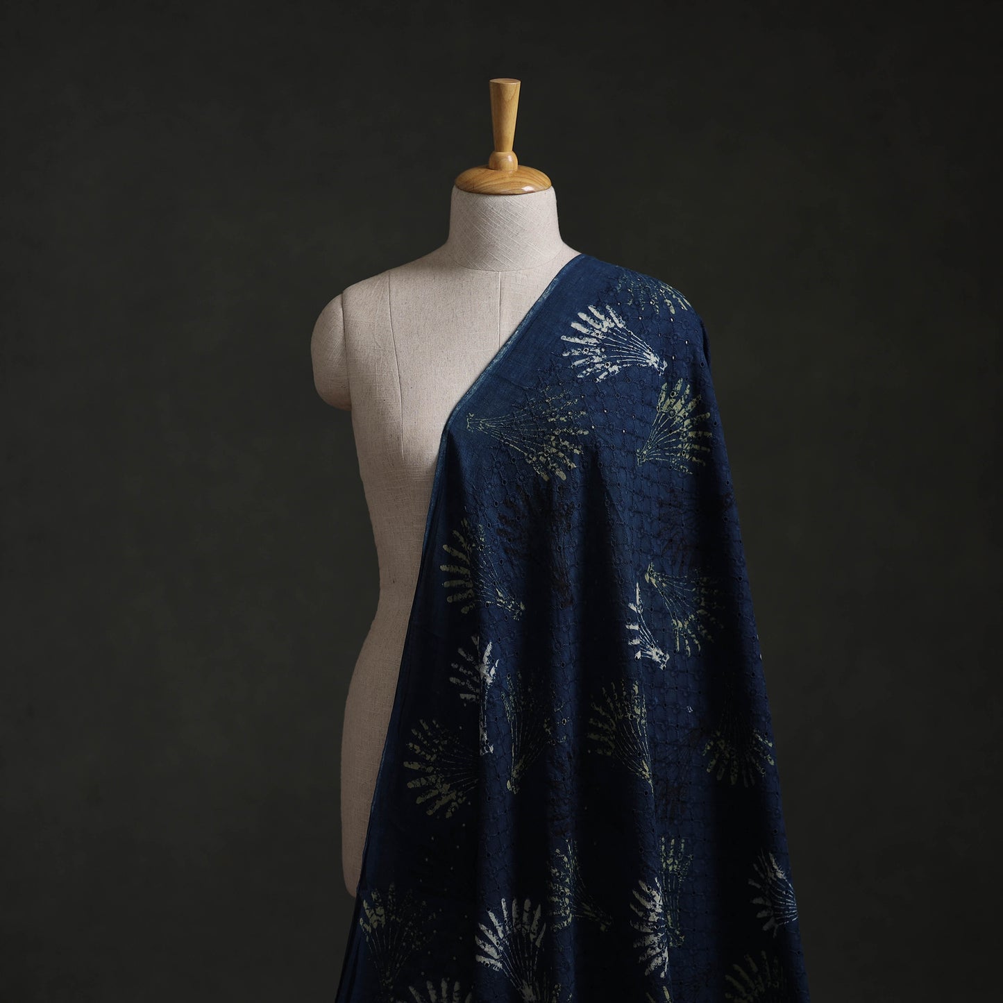 Hakoba Hand Block Ajrakh Print Natural Dyed Cotton Fabric  87