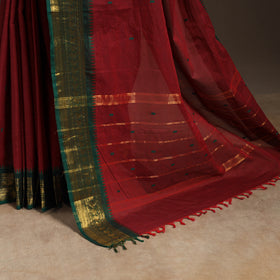 Maroon - kandangi buti chettinad cotton saree with border