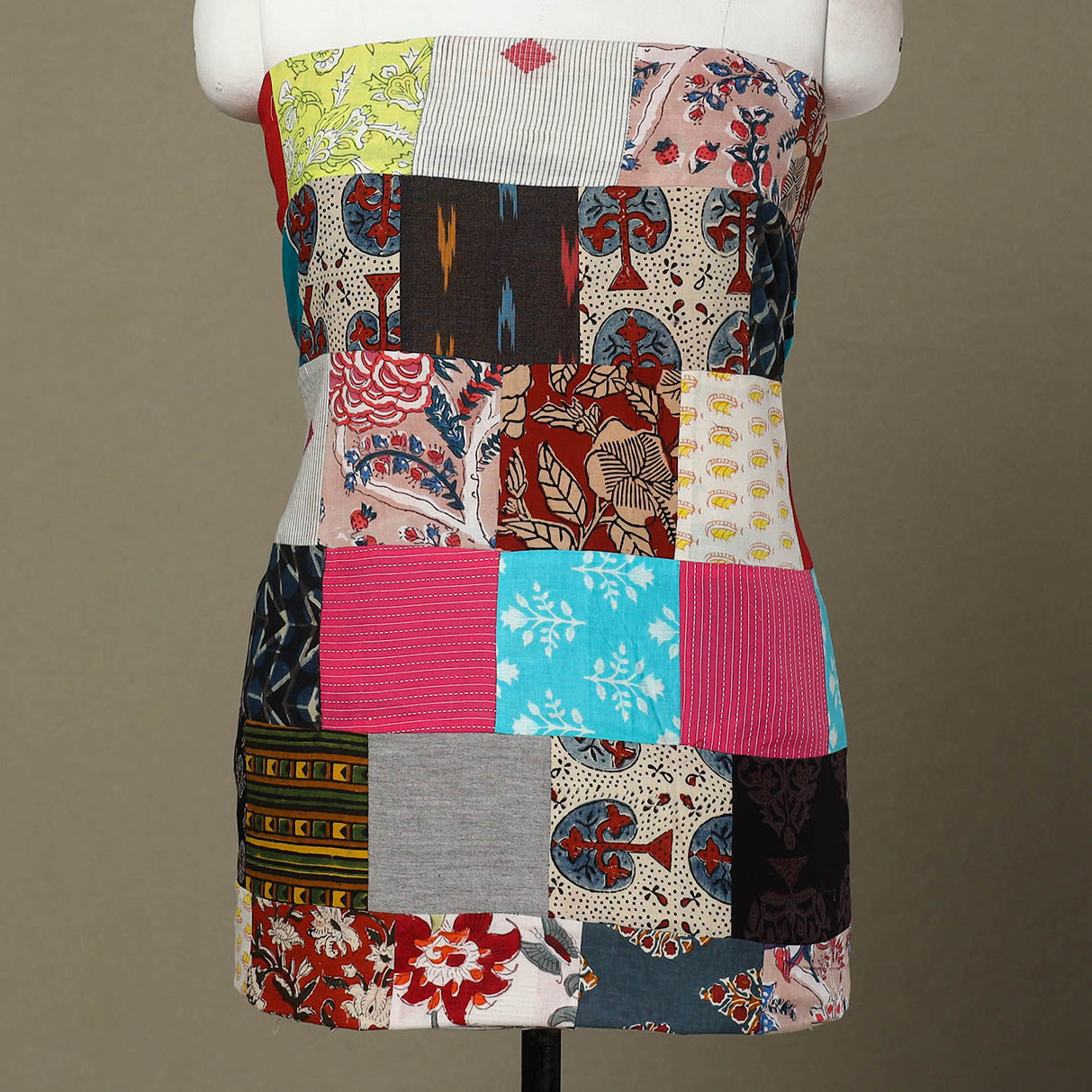 Multicolor Handcrafted Patchwork Cotton Kurta Material