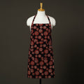 Black Bagru Block Print Cotton Apron with Pocket 