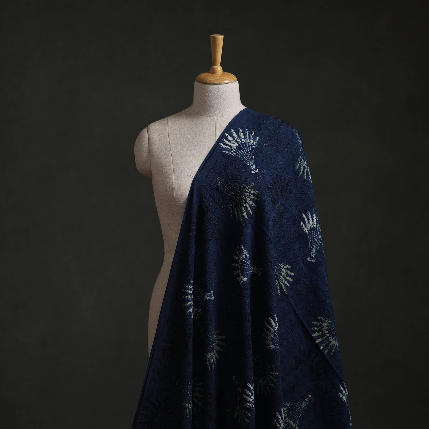 Hakoba Hand Block Ajrakh Print Natural Dyed Cotton Fabric  90