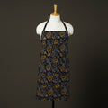 Black Bagru Block Print Cotton Apron with Pocket 