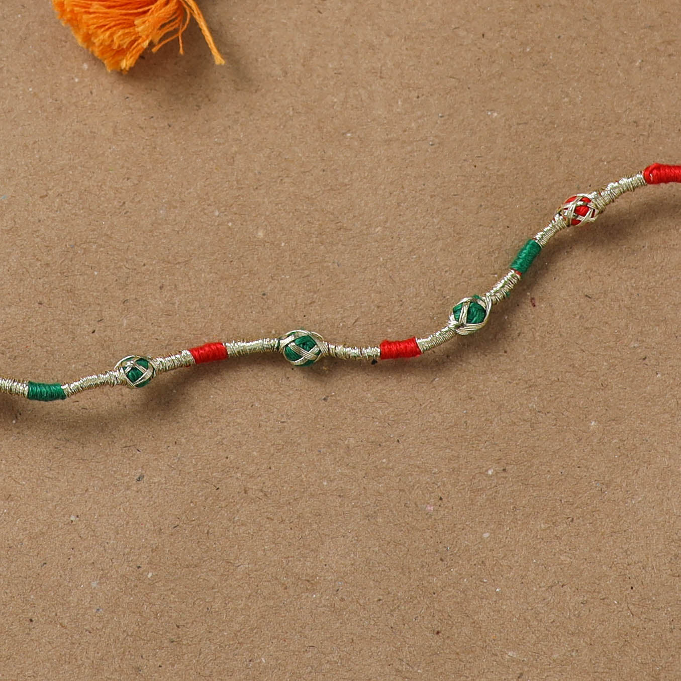 Anant Raksha Thread Work Rakhi with Soof Hand Embroidered Potli 08