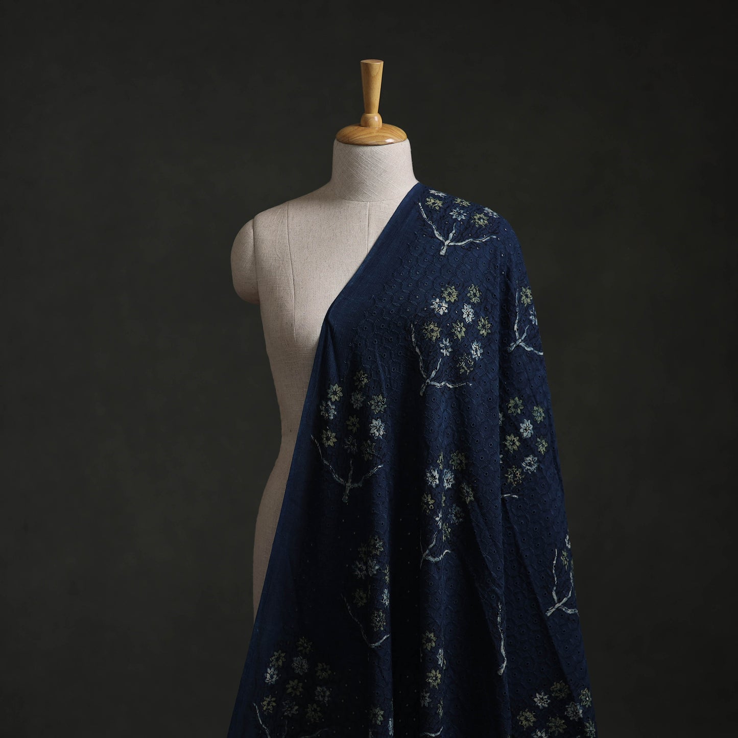 Hakoba Hand Block Ajrakh Print Natural Dyed Cotton Fabric  96