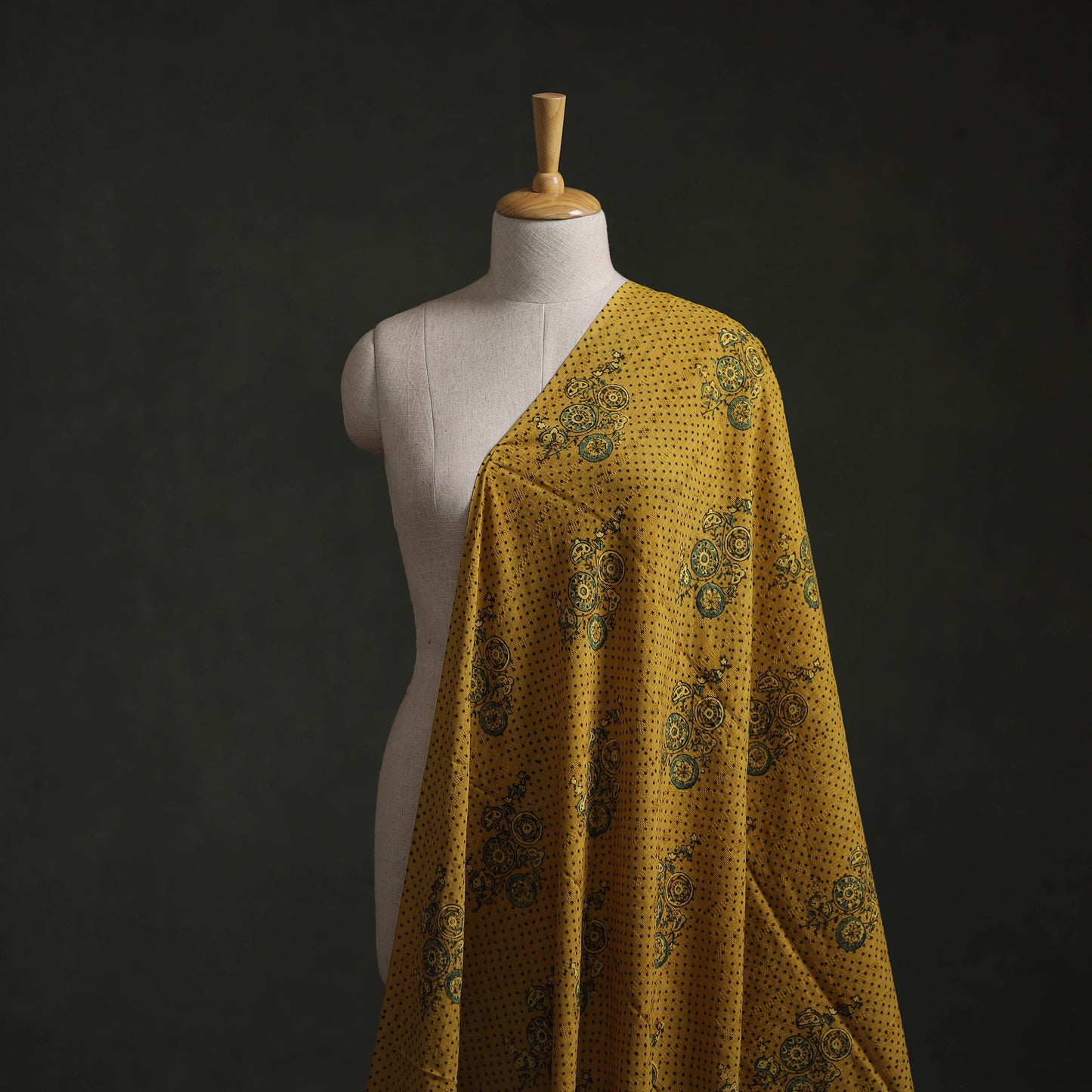 Hakoba Hand Block Ajrakh Print Natural Dyed Cotton Fabric 104