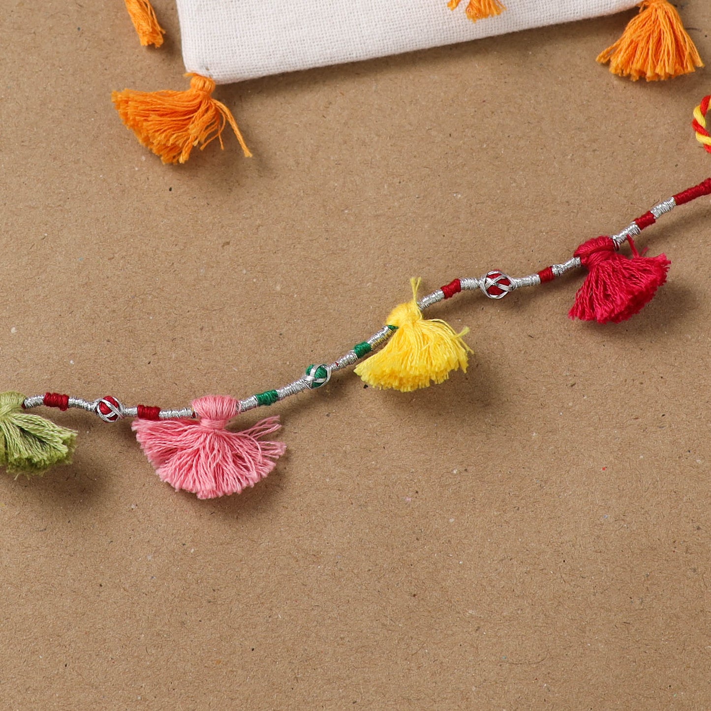 Anant Raksha Thread Work Rakhi with Soof Hand Embroidered Potli 15