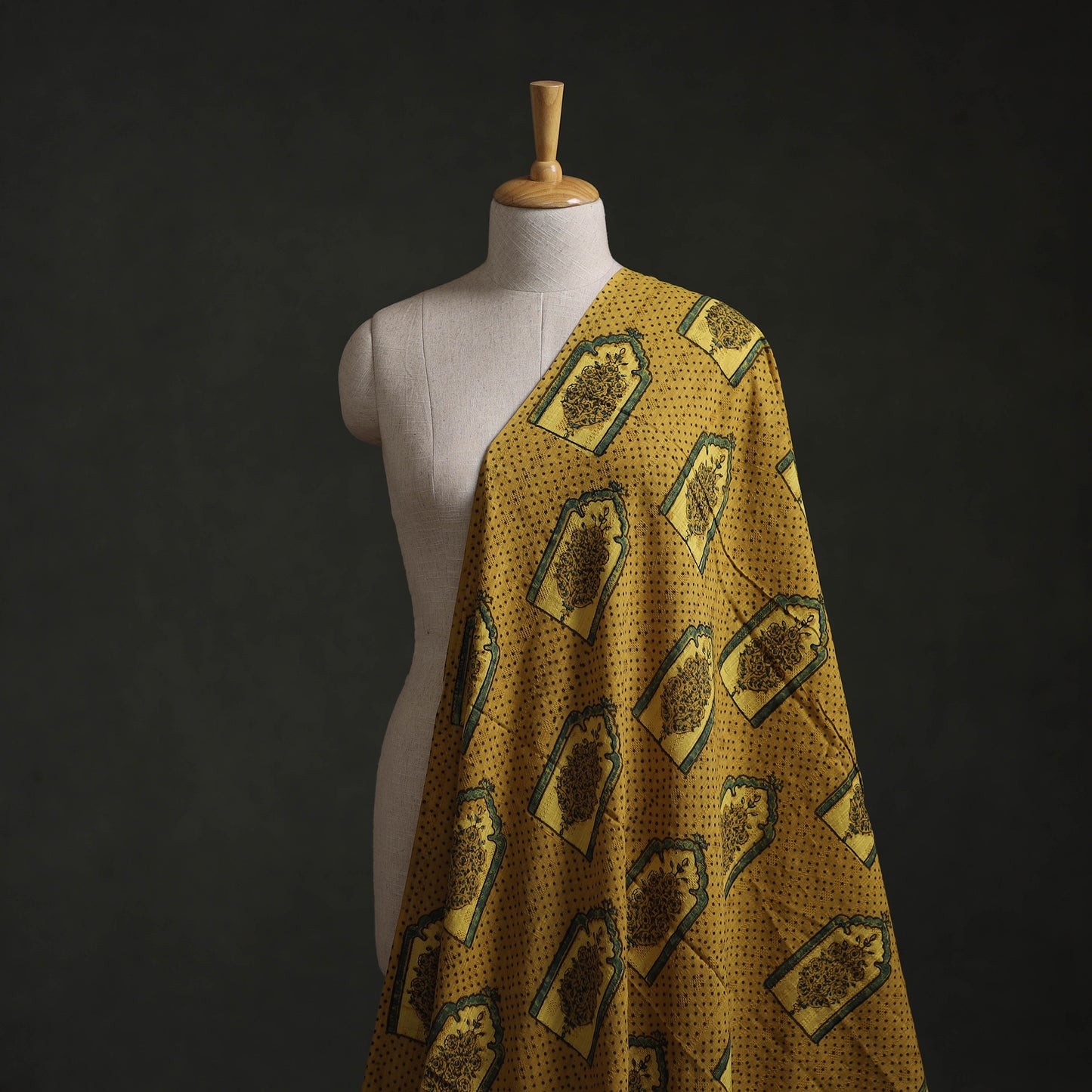 Hakoba Hand Block Ajrakh Print Natural Dyed Cotton Fabric 110