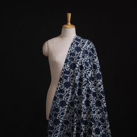 Bagru Indigo Hand Block Print Natural Dyed Cotton Hakoba Fabric 05