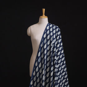 Bagru Indigo Hand Block Print Natural Dyed Cotton Hakoba Fabric 04