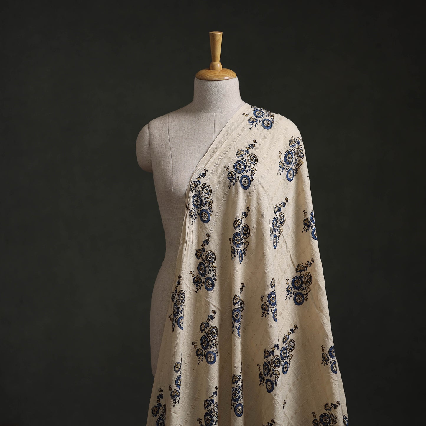 Hakoba Hand Block Ajrakh Print Natural Dyed Cotton Fabric 113