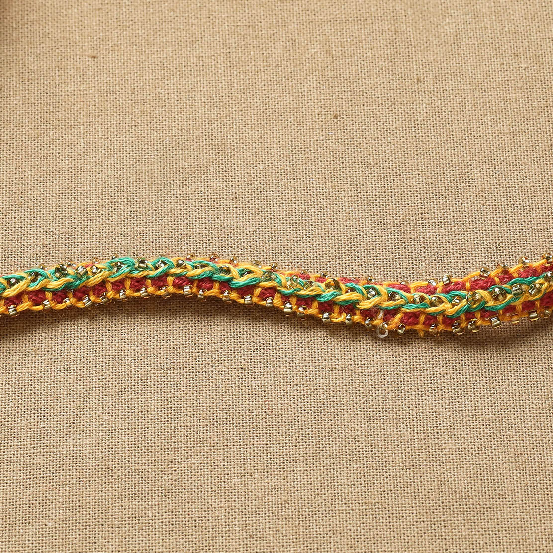 Hand Embroidered Beadwork Multi Chain Stitch Rakhi