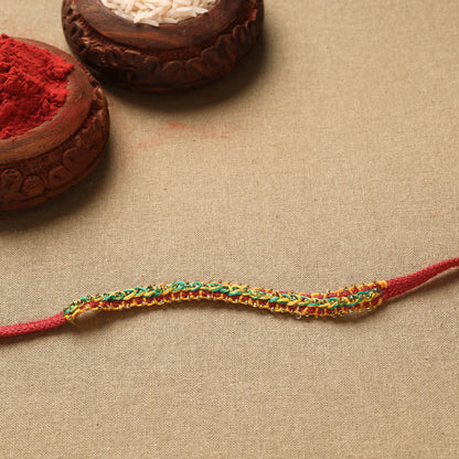 Hand Embroidered Beadwork Multi Chain Stitch Rakhi